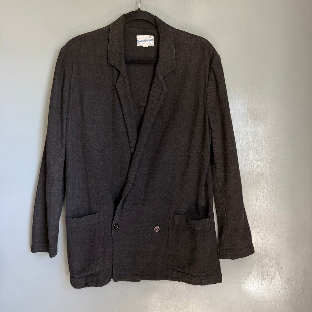 Vintage 1970's SANGAM IMPORTS LTD. Women's S Black Double Breasted Jacket Boho